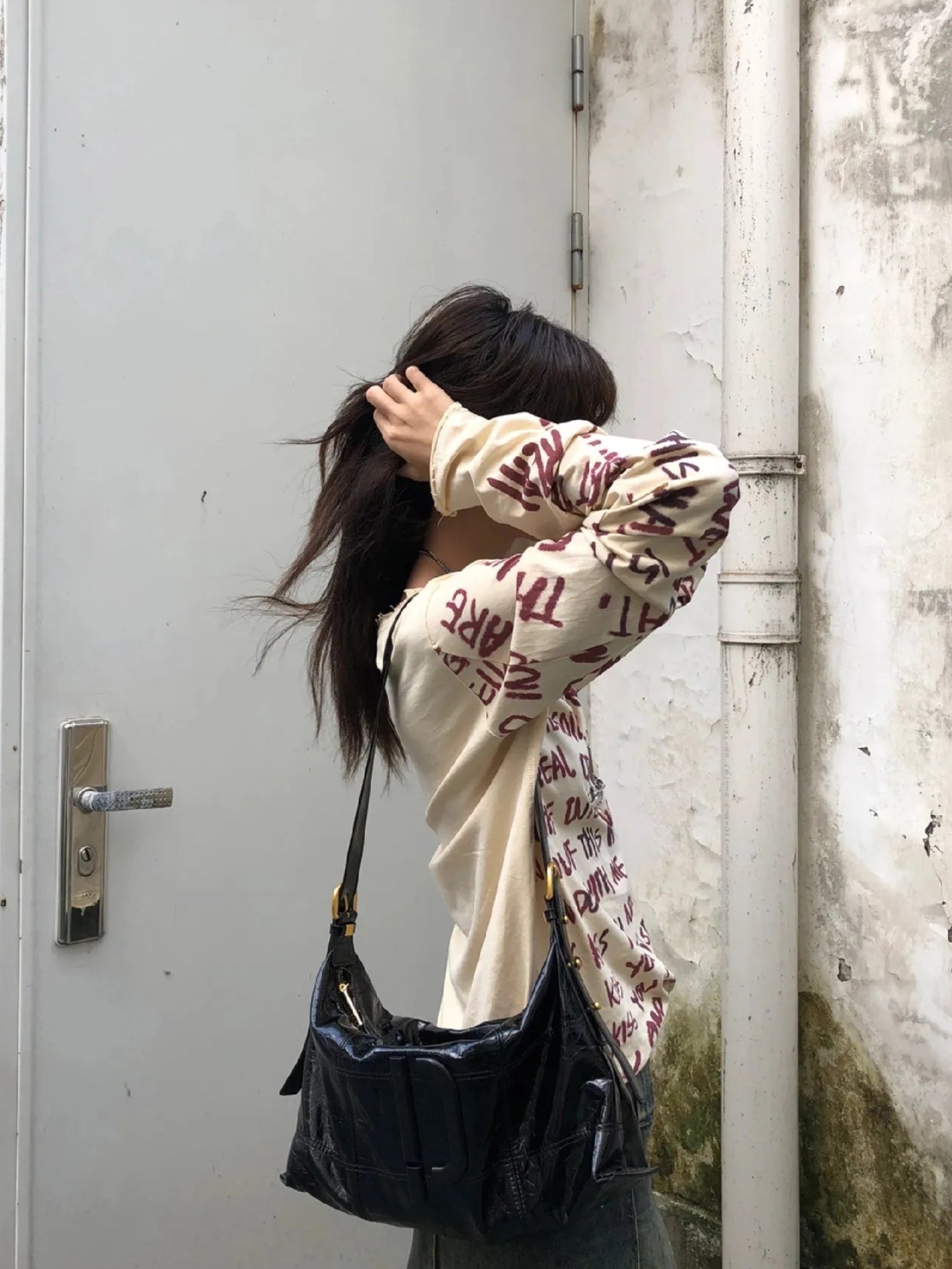 Stylish Work Outfits, Outfit Summer Ideas Grunge Text Print Top Stylish Work Outfits, Outfit Summer Ideas Grunge Text Print Top