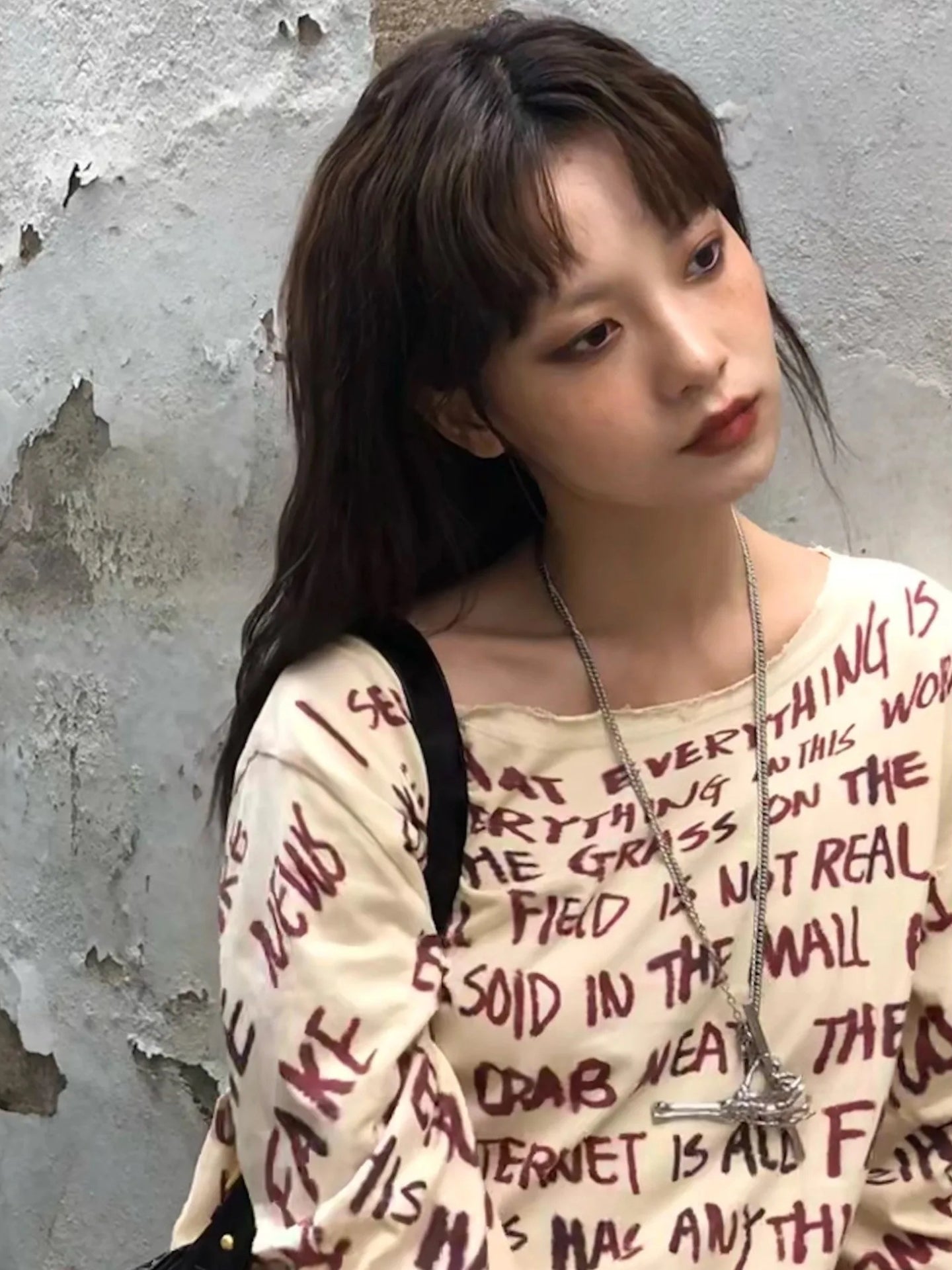 Stylish Work Outfits, Outfit Summer Ideas Grunge Text Print Top Stylish Work Outfits, Outfit Summer Ideas Grunge Text Print Top