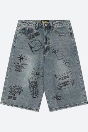 Stylish Work Outfits, Outfit Summer Ideas Grunge Wide Leg Denim Shorts