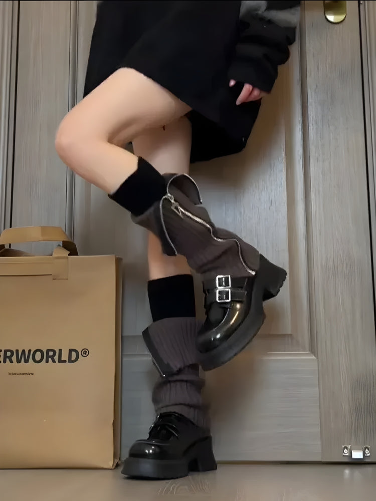 Stylish Work Outfits, Outfit Summer Ideas Grunge Zip-Up Knitted Leg Warmers Stylish Work Outfits, Outfit Summer Ideas Grunge Zip-Up Knitted Leg Warmers
