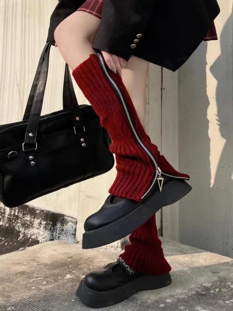 Stylish Work Outfits, Outfit Summer Ideas Grunge Zip-Up Knitted Leg Warmers Stylish Work Outfits, Outfit Summer Ideas Grunge Zip-Up Knitted Leg Warmers