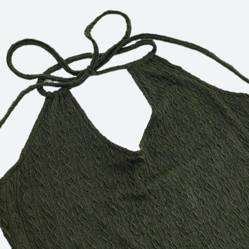 Stylish Work Outfits, Outfit Summer Ideas Halter Neck Knitted Mini Dress Stylish Work Outfits, Outfit Summer Ideas Halter Neck Knitted Mini Dress