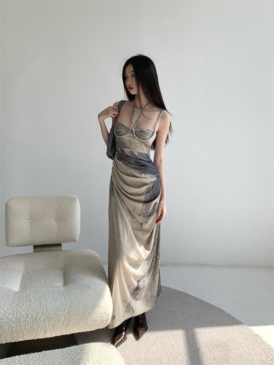 Stylish Work Outfits, Outfit Summer Ideas Halter Neck Maxi Dress