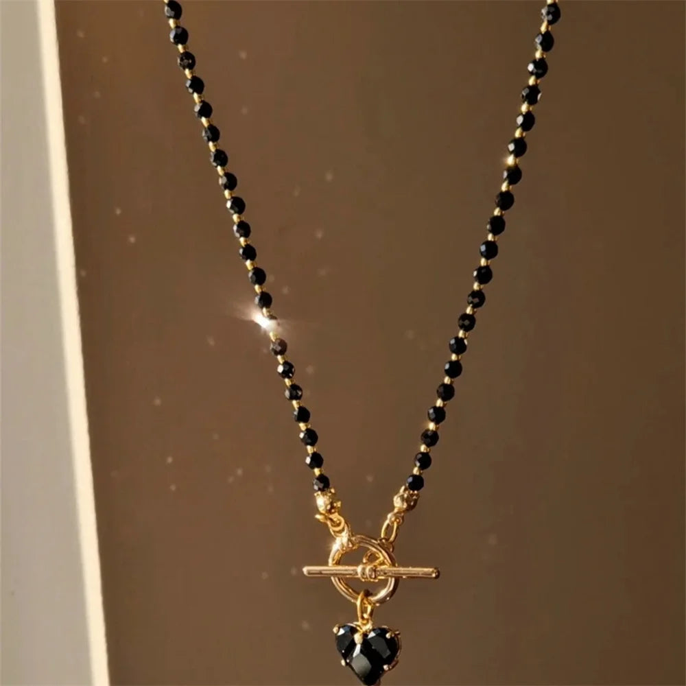 Stylish Work Outfits, Outfit Summer Ideas Heart Toggle Clasp Beaded Necklace Stylish Work Outfits, Outfit Summer Ideas Heart Toggle Clasp Beaded Necklace
