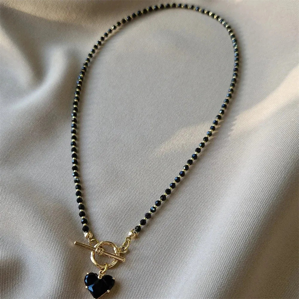 Stylish Work Outfits, Outfit Summer Ideas Heart Toggle Clasp Beaded Necklace Stylish Work Outfits, Outfit Summer Ideas Heart Toggle Clasp Beaded Necklace