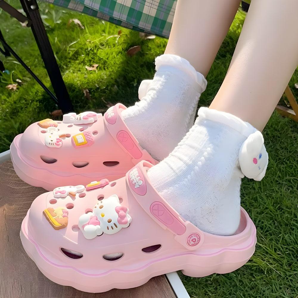 Stylish Work Outfits, Outfit Summer Ideas Hello Kitty Clog Slippers Stylish Work Outfits, Outfit Summer Ideas Hello Kitty Clog Slippers