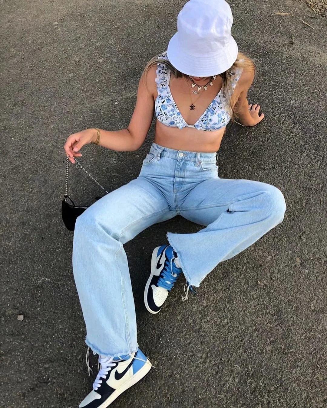 Stylish Work Outfits, Outfit Summer Ideas High Waist Casual Washed Jeans Stylish Work Outfits, Outfit Summer Ideas High Waist Casual Washed Jeans