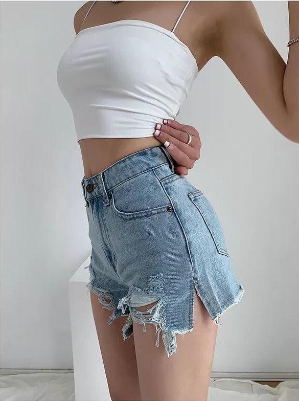 Stylish Work Outfits, Outfit Summer Ideas High Waist Extra Distressed Jean Shorts Stylish Work Outfits, Outfit Summer Ideas High Waist Extra Distressed Jean Shorts