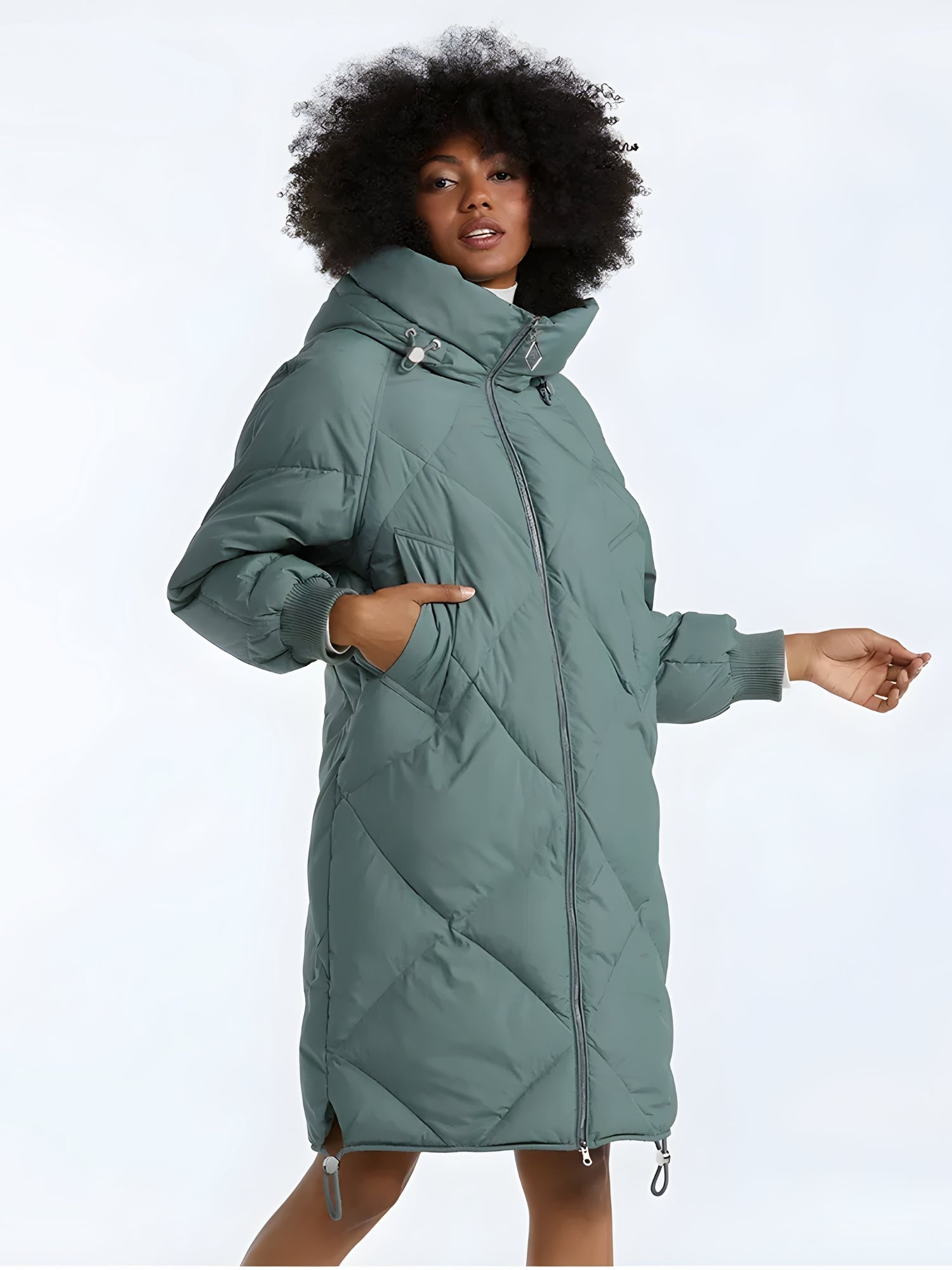 Stylish Work Outfits, Outfit Summer Ideas Hooded Zip-Up Long Puffer Coat Stylish Work Outfits, Outfit Summer Ideas Hooded Zip-Up Long Puffer Coat