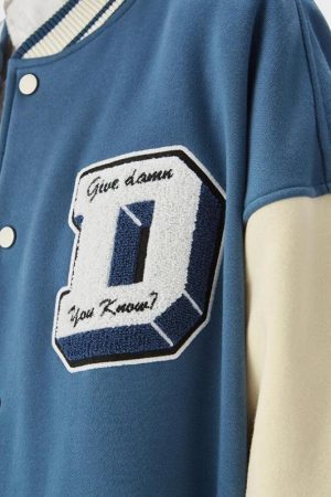 Stylish Work Outfits, Outfit Summer Ideas I Don't Give Damn Baseball Varsity Jacket