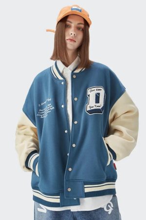Stylish Work Outfits, Outfit Summer Ideas I Don't Give Damn Baseball Varsity Jacket