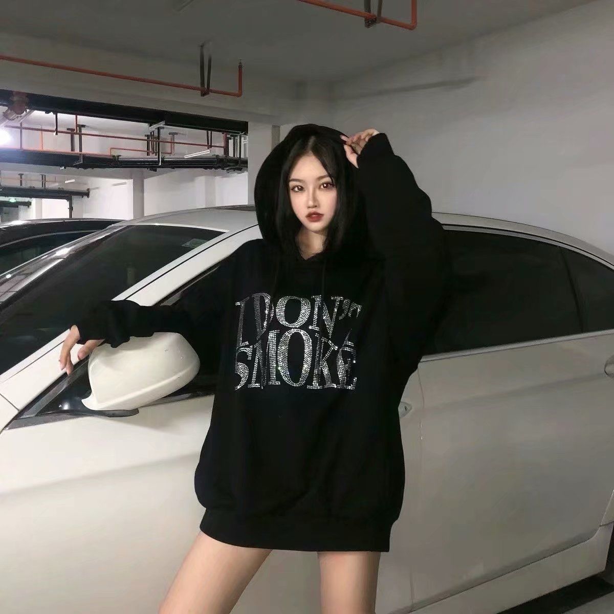 Stylish Work Outfits, Outfit Summer Ideas I Don't Smoke Rhinestone Hoodie Stylish Work Outfits, Outfit Summer Ideas I Don't Smoke Rhinestone Hoodie