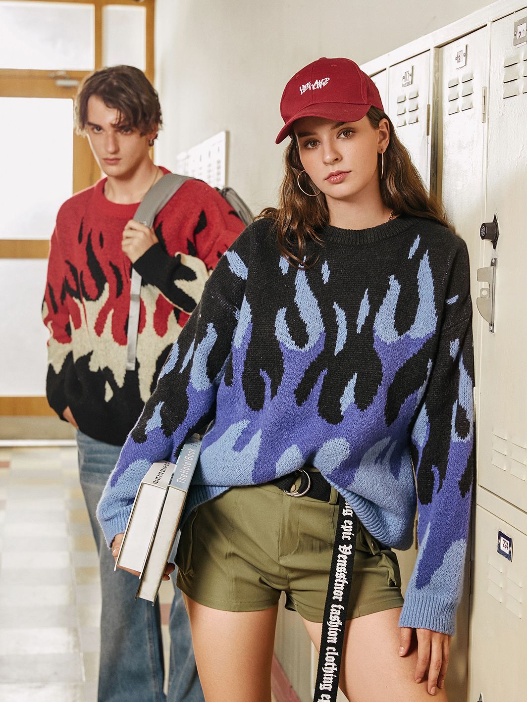 Stylish Work Outfits, Outfit Summer Ideas Indie Flame Knitted Sweater