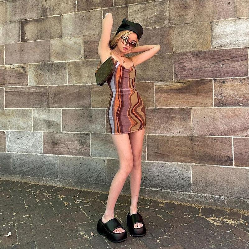 Stylish Work Outfits, Outfit Summer Ideas Indie Mesh Bodycon Mini Dress