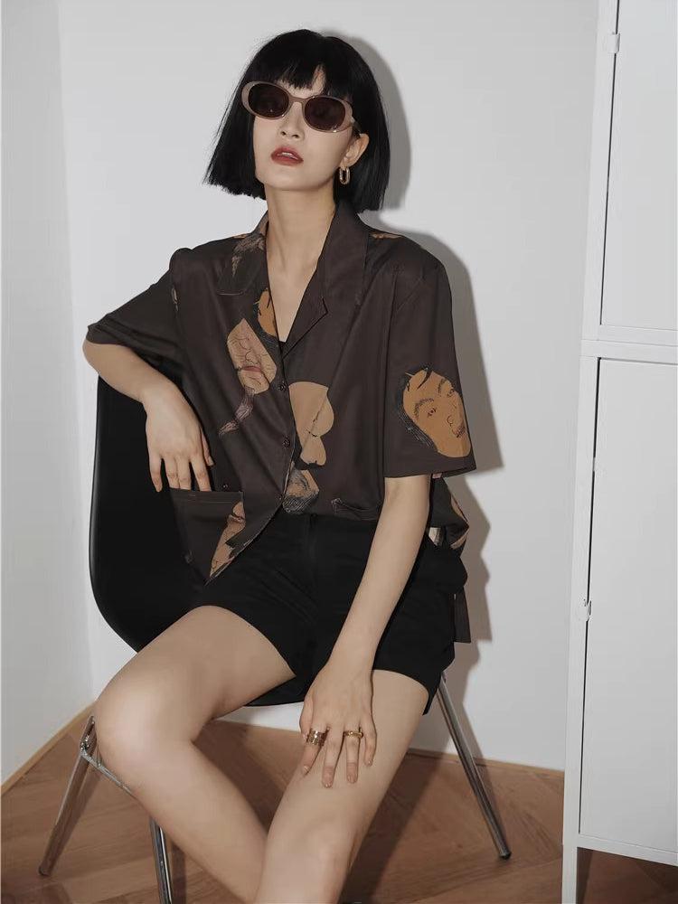 Stylish Work Outfits, Outfit Summer Ideas Japanese Art Short Sleeve Shirt Stylish Work Outfits, Outfit Summer Ideas Japanese Art Short Sleeve Shirt