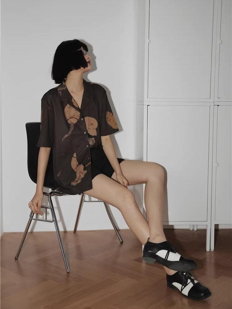 Stylish Work Outfits, Outfit Summer Ideas Japanese Art Short Sleeve Shirt Stylish Work Outfits, Outfit Summer Ideas Japanese Art Short Sleeve Shirt