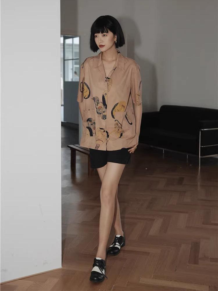 Stylish Work Outfits, Outfit Summer Ideas Japanese Art Short Sleeve Shirt Stylish Work Outfits, Outfit Summer Ideas Japanese Art Short Sleeve Shirt