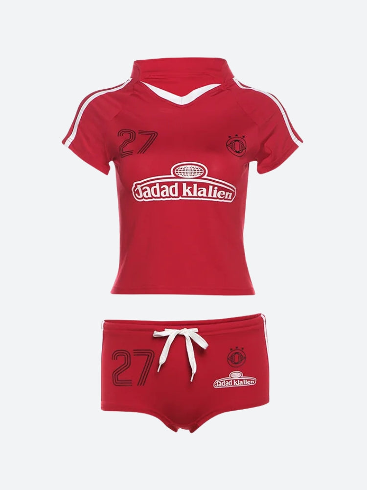 Stylish Work Outfits, Outfit Summer Ideas Jersey Top & Shorts Two Piece Set Stylish Work Outfits, Outfit Summer Ideas Jersey Top & Shorts Two Piece Set