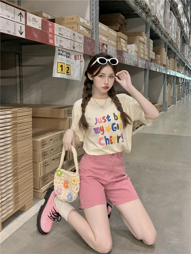 Stylish Work Outfits, Outfit Summer Ideas Just Be My Girl Cherry Tee