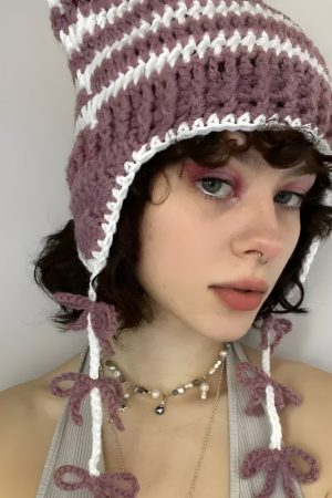 Stylish Work Outfits, Outfit Summer Ideas Kawaii Cat Ear Knitted Beanie