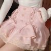 Stylish Work Outfits, Outfit Summer Ideas Kawaii Ruffled Layered Lace Mini Skirt