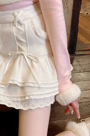Stylish Work Outfits, Outfit Summer Ideas Kawaii Ruffled Layered Lace Mini Skirt