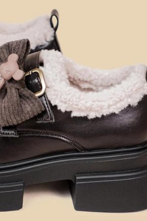 Stylish Work Outfits, Outfit Summer Ideas Kawaii Teddy Bear Platform Oxford Shoes