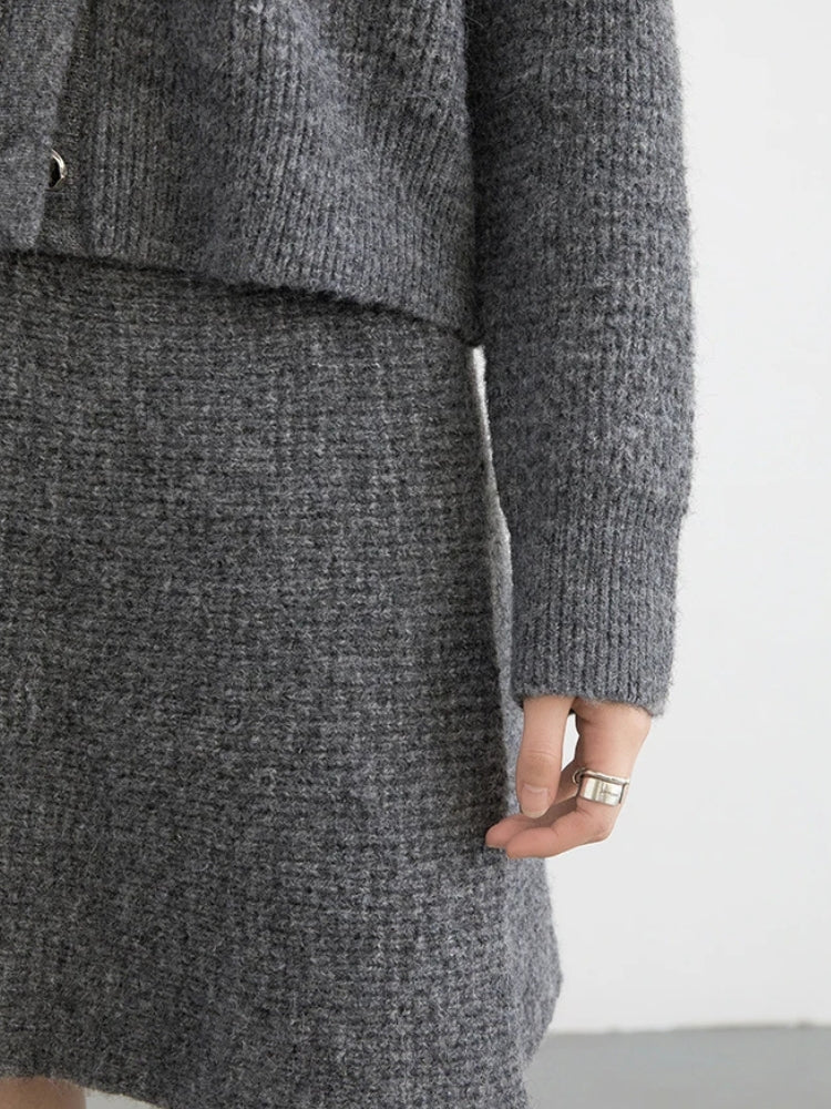 Stylish Work Outfits, Outfit Summer Ideas Knitted Button-Up Cardigan & Mini Skirt Two Piece Set Stylish Work Outfits, Outfit Summer Ideas Knitted Button-Up Cardigan & Mini Skirt Two Piece Set