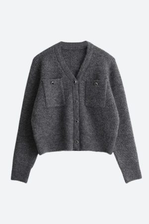 Stylish Work Outfits, Outfit Summer Ideas Knitted Button-Up Cardigan & Mini Skirt Two Piece Set