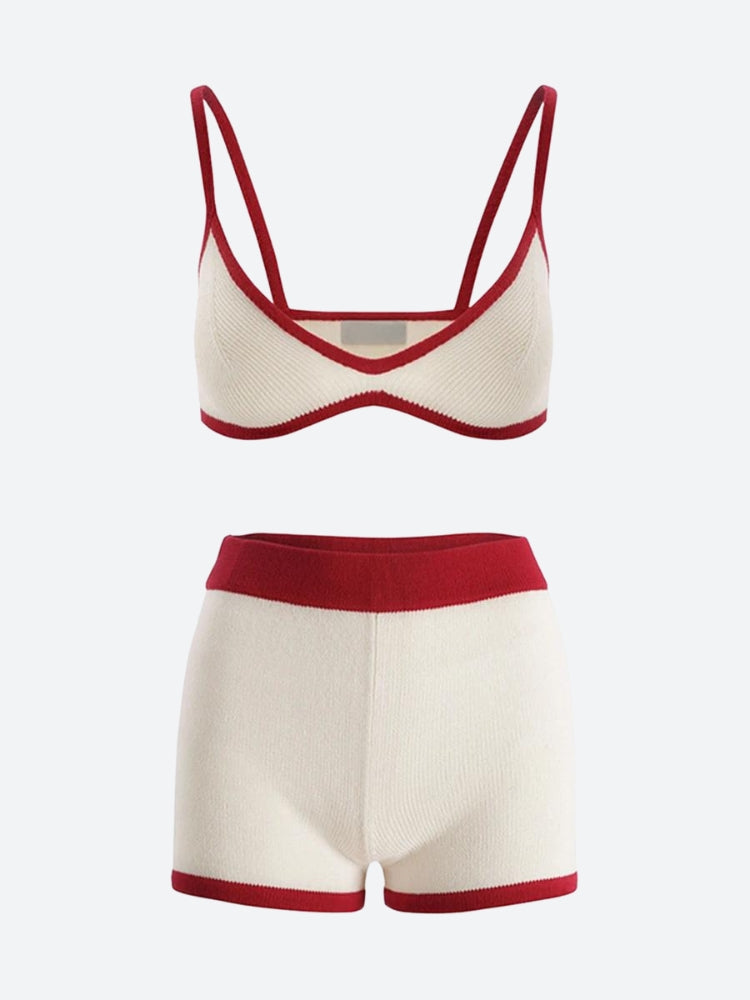 Stylish Work Outfits, Outfit Summer Ideas Knitted Crop Top & Shorts Two Piece Set Stylish Work Outfits, Outfit Summer Ideas Knitted Crop Top & Shorts Two Piece Set