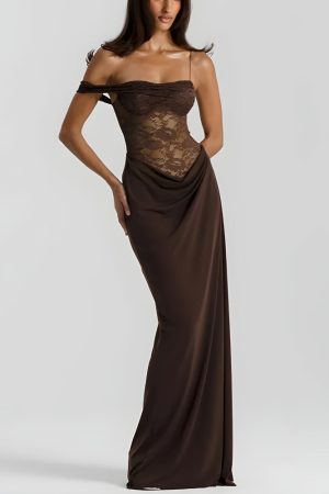 Stylish Work Outfits, Outfit Summer Ideas Lace Bodice Maxi Dress