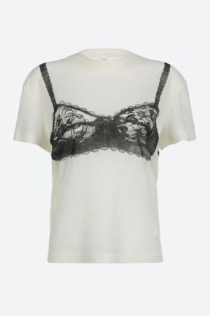 Stylish Work Outfits, Outfit Summer Ideas Lace Bra Tee