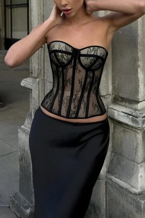 Stylish Work Outfits, Outfit Summer Ideas Lace Corset Top