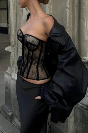 Stylish Work Outfits, Outfit Summer Ideas Lace Corset Top