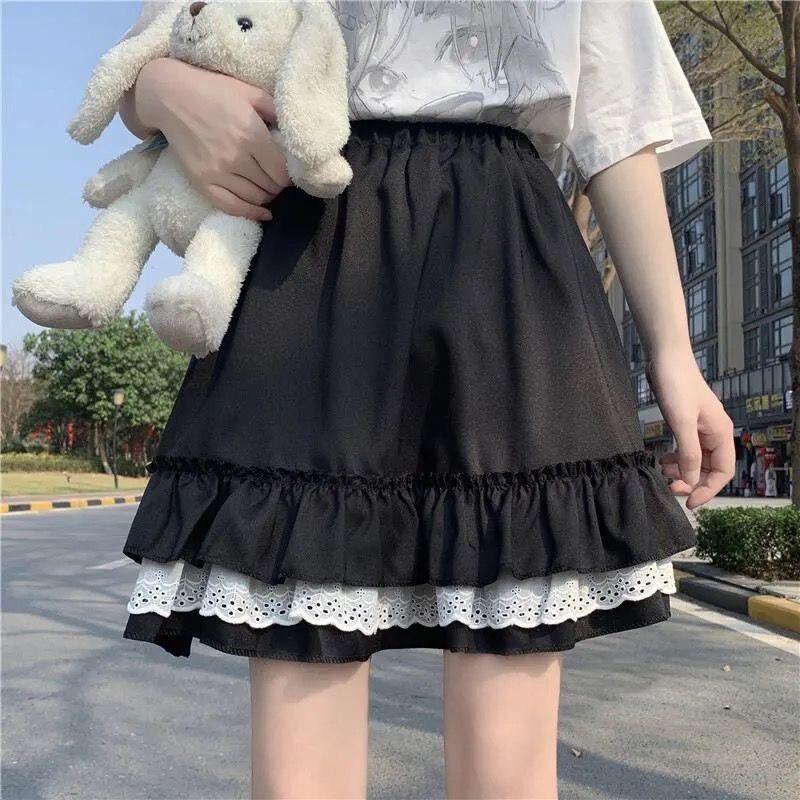 Stylish Work Outfits, Outfit Summer Ideas Lace Detailed Ruffle Mini Skirt