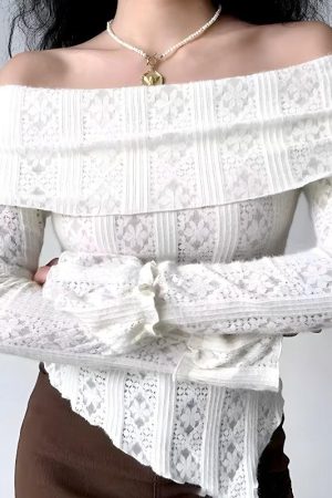 Stylish Work Outfits, Outfit Summer Ideas Lace Off Shoulder Top