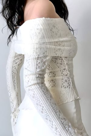 Stylish Work Outfits, Outfit Summer Ideas Lace Off Shoulder Top