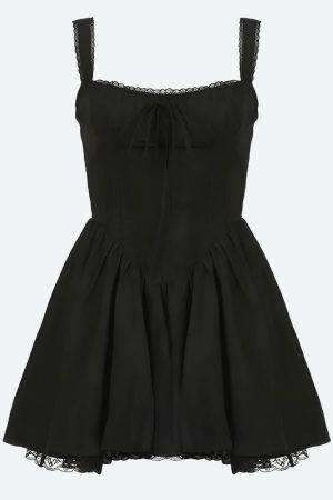 Stylish Work Outfits, Outfit Summer Ideas Lace Ruffled Corset Mini Dress