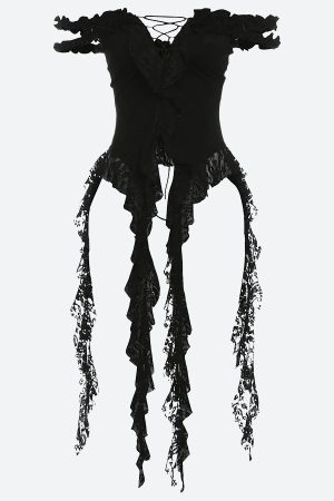 Stylish Work Outfits, Outfit Summer Ideas Lace Ruffled Top