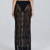 Stylish Work Outfits, Outfit Summer Ideas Lace Sheer Low Rise Maxi Skirt