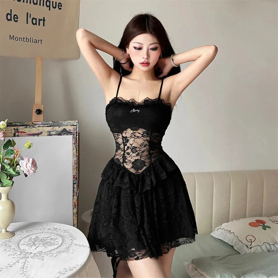 Stylish Work Outfits, Outfit Summer Ideas Lace Sheer Mini Dress Stylish Work Outfits, Outfit Summer Ideas Lace Sheer Mini Dress