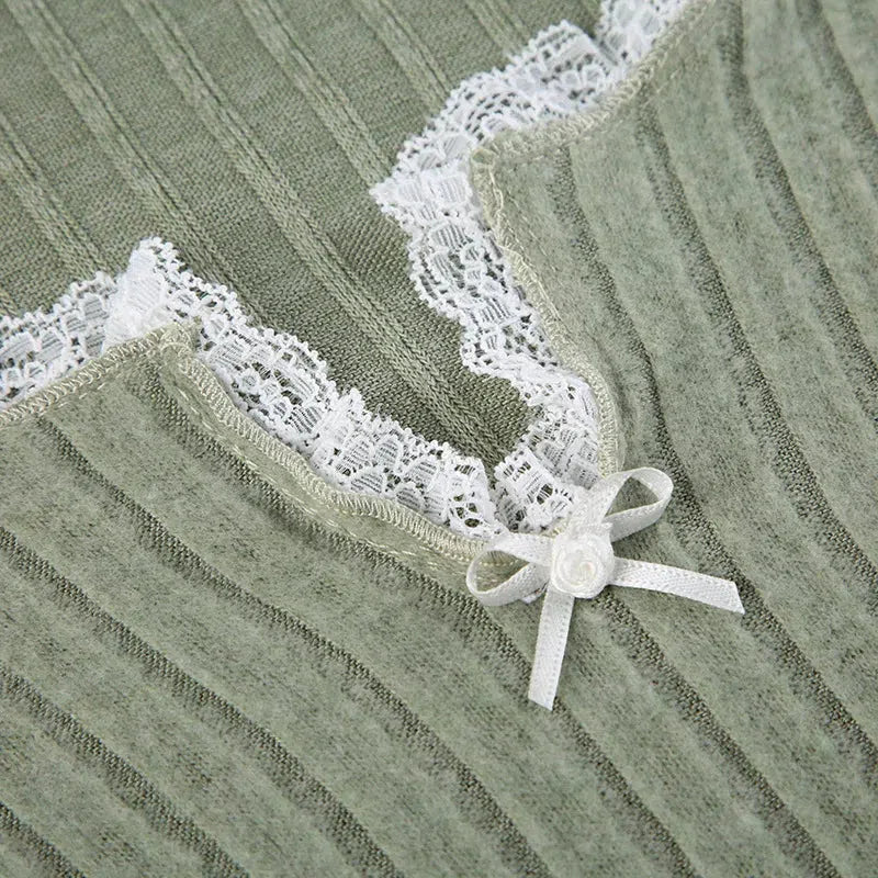 Stylish Work Outfits, Outfit Summer Ideas Lace Trim Slit Plush Top Stylish Work Outfits, Outfit Summer Ideas Lace Trim Slit Plush Top