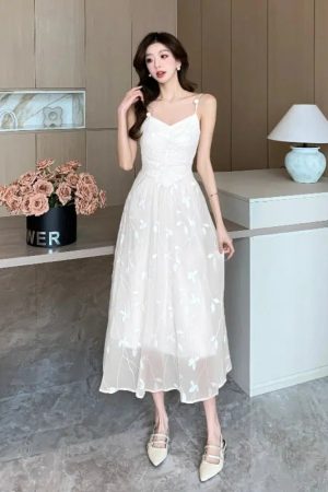 Stylish Work Outfits, Outfit Summer Ideas Leaves Mesh Midi Dress