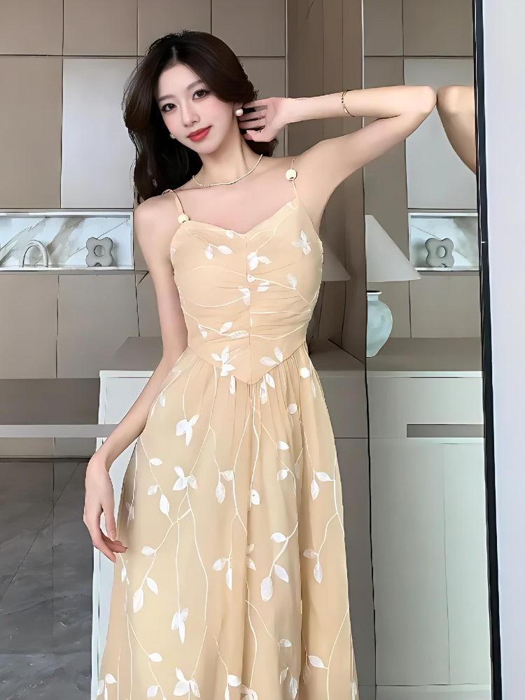 Stylish Work Outfits, Outfit Summer Ideas Leaves Mesh Midi Dress Stylish Work Outfits, Outfit Summer Ideas Leaves Mesh Midi Dress