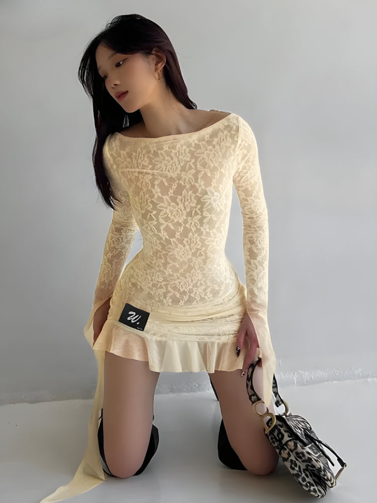Stylish Work Outfits, Outfit Summer Ideas Lemon Lace Backless Mini Dress