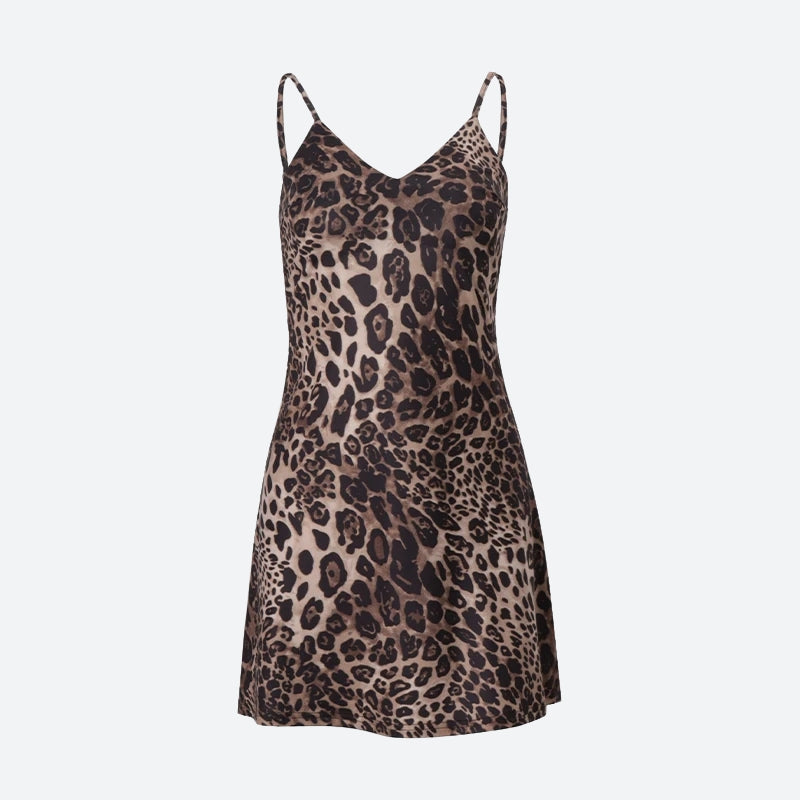 Stylish Work Outfits, Outfit Summer Ideas Leopard Backless Mini Dress Stylish Work Outfits, Outfit Summer Ideas Leopard Backless Mini Dress