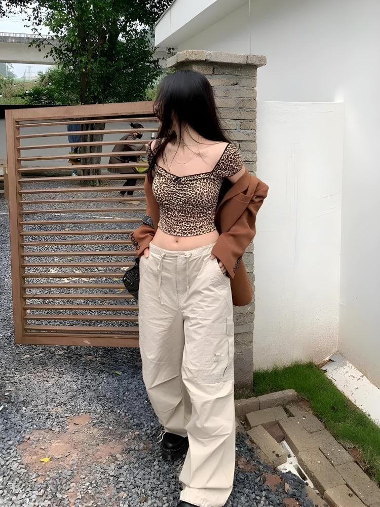 Stylish Work Outfits, Outfit Summer Ideas Leopard Bodycon Crop Top Stylish Work Outfits, Outfit Summer Ideas Leopard Bodycon Crop Top