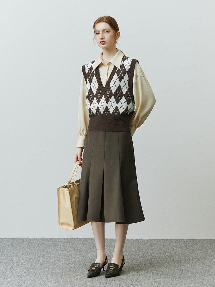 Stylish Work Outfits, Outfit Summer Ideas Light Academia Argyle Sweater Vest Stylish Work Outfits, Outfit Summer Ideas Light Academia Argyle Sweater Vest