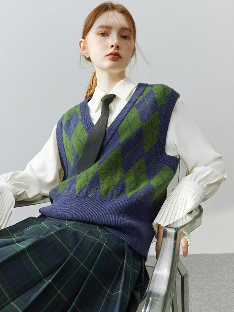 Stylish Work Outfits, Outfit Summer Ideas Light Academia Argyle Sweater Vest Stylish Work Outfits, Outfit Summer Ideas Light Academia Argyle Sweater Vest