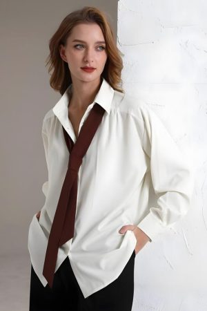 Stylish Work Outfits, Outfit Summer Ideas Light Academia Classic Shirt